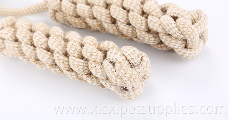 Wholesale Hot Selling Hemp braided Rope toy with handle Dog Chew Toy Dog Activity Toys